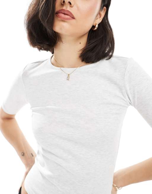 Pull&Bear - T-shirt - Gris chiné, 2 de 4