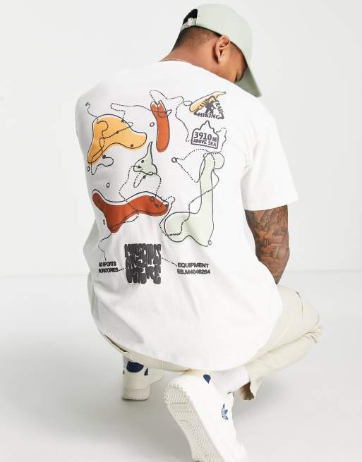Pull&Bear - T-shirt imprimé dans le dos - Blanc