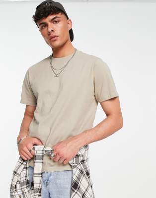 Pull&Bear t-shirt in beige - ASOS Price Checker