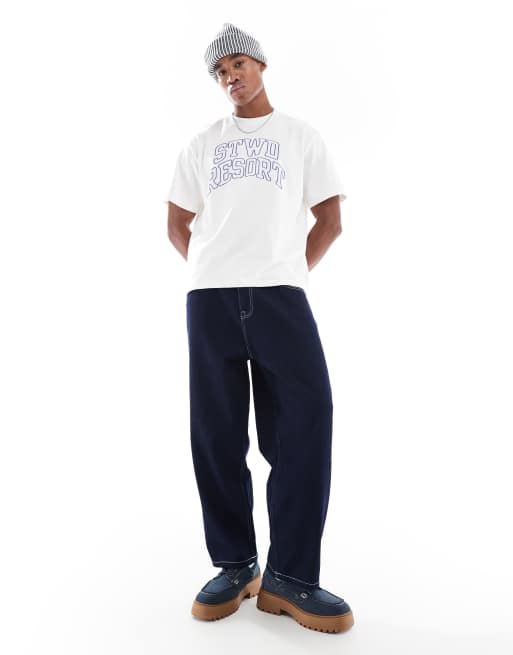 Pull&Bear – T-Shirt in Ecru mit „SWTD Resort“-Print, 3 von 4