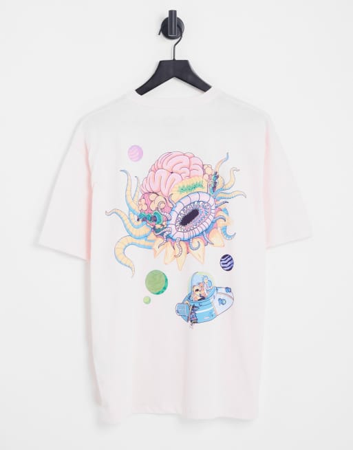 Pull&Bear – T-Shirt in Hellrosa mit <em>Rick and Morty</em>-Grafikprint