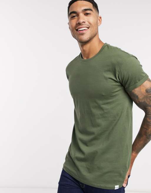 Khaki muscle 2024 fit shirt