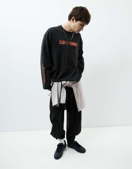 Pull&Bear – T-Shirt in Schwarz mit „STWD“-Grafikprint, 4 von 7