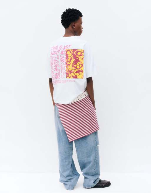Pull&Bear – T-Shirt in Weiß mit „STWD“-Grafikprint, 2 von 5