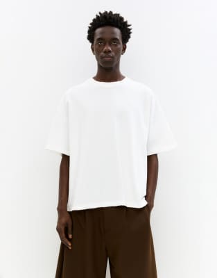 Pull & Bear - T-shirt manches courtes à logo STWD - Blanc cassé