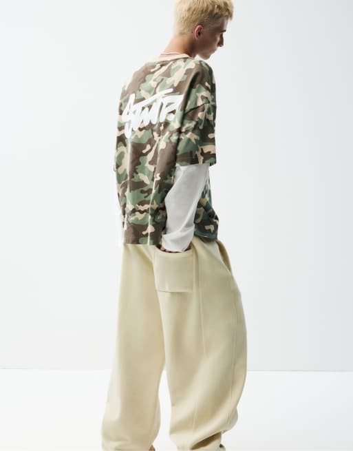Pull&Bear t-shirt med dubbla ärmar i grönt, 5 av 7
