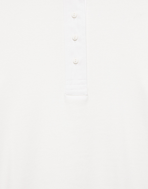 Pull&Bear t-shirt med smal passform och henley-ringning i isblå, 7 av 7