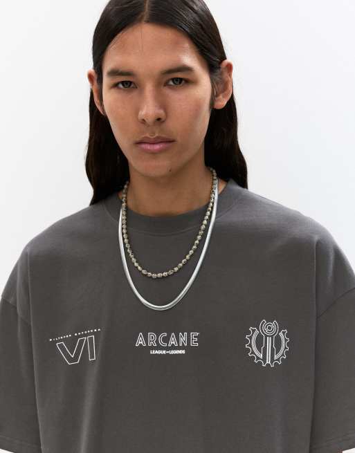 Arcane Web Pull And Bear Pull&Bear T-shirt Met 'Arcane' Print In