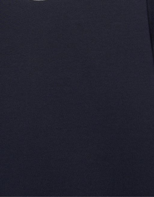 Pull&Bear - T-shirt met contrasterende randen in marineblauw, 7 van 7