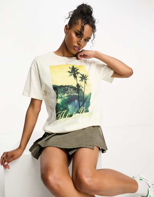 Pull&Bear - T-shirt met grafische 'Free Soul'-print in wit