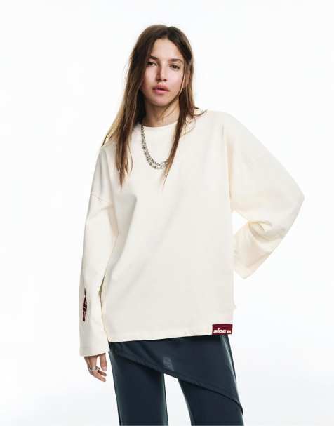 Pull&Bear - T-shirt met grafische print in ijs wit - view 1