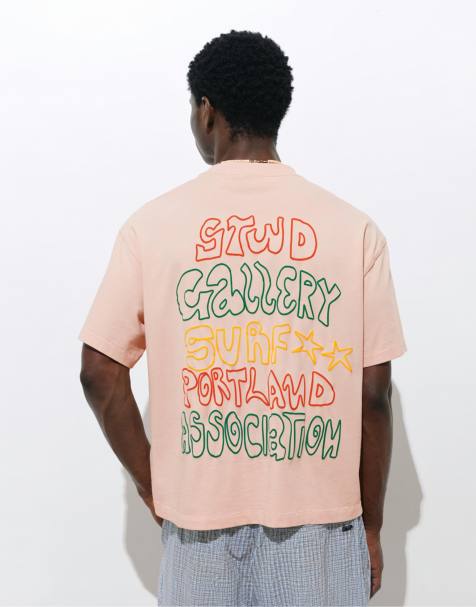 Pull&Bear - T-shirt met grafische STWD print in roze - view 1