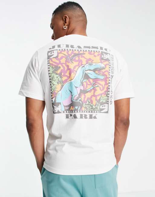 Pull&Bear - T-shirt met Jurassic Park-print op de achterkant