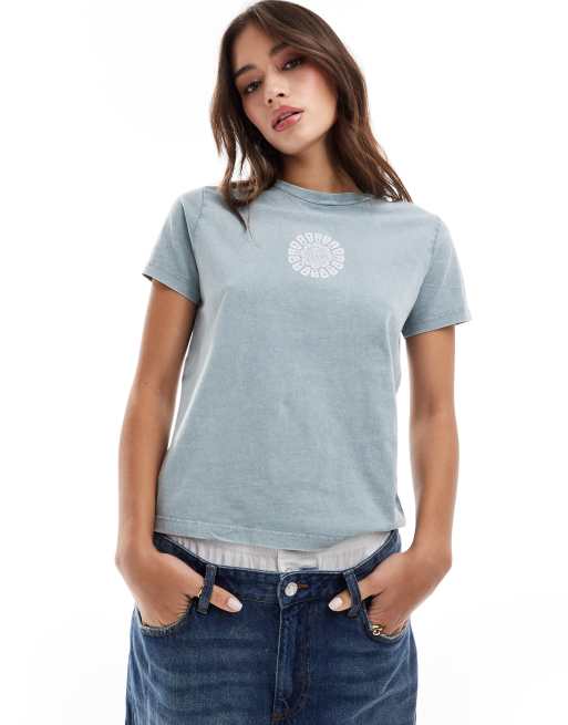Pull&Bear - T-shirt met mandala-print in blauw