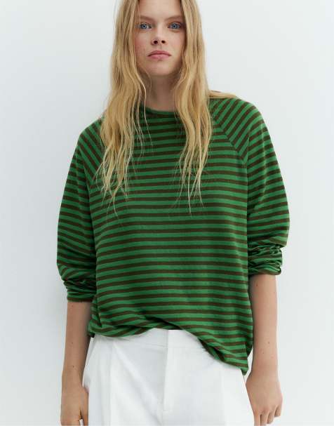 Dames Vierkante hals T-shirts met lange mouwen Slim Fit Tops Basic T-shirt,zwart,M