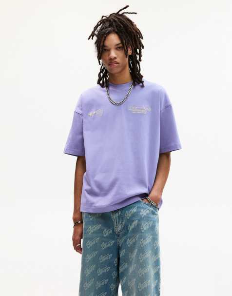 Pull&Bear - T-shirt met STWD-logo in paars - view 1