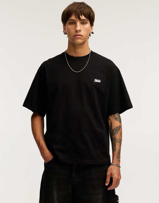 Pull&Bear - T-shirt met STWD-logo in zwart