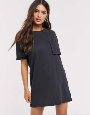 black shirt mini dress