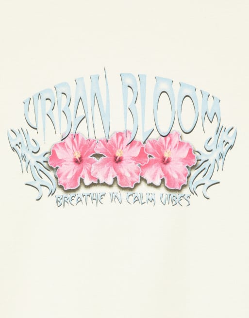 Pull&Bear T-Shirt mit Blumenmotiv in Hellgelb, 7 von 7