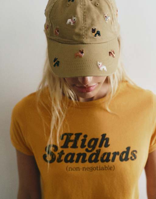 Pull&Bear T-Shirt mit Grafikprint und unpopulärer Meinung in Senfgelb, 3 von 7