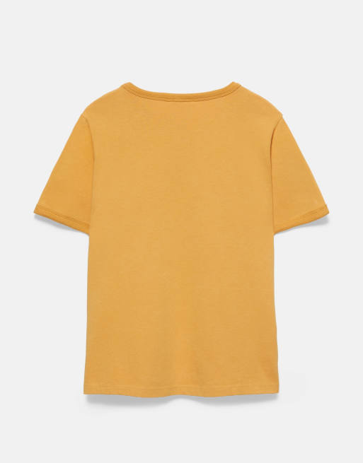 Pull&Bear T-Shirt mit Grafikprint und unpopulärer Meinung in Senfgelb, 7 von 7
