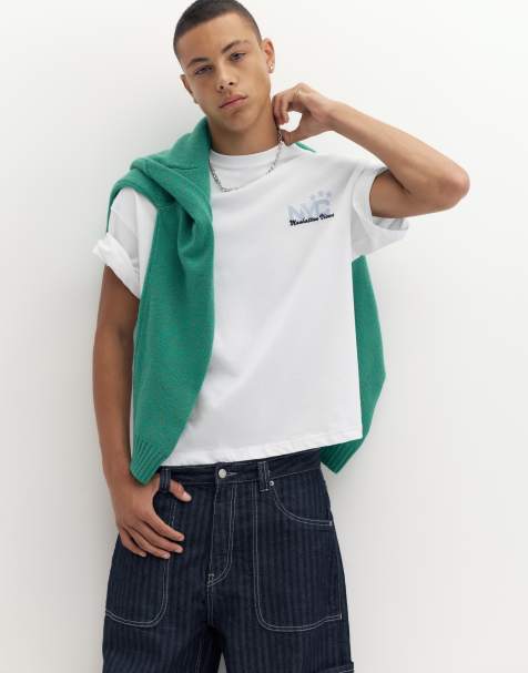 Pull&Bear T-Shirt mit NYC-Print in Weiß - view 1
