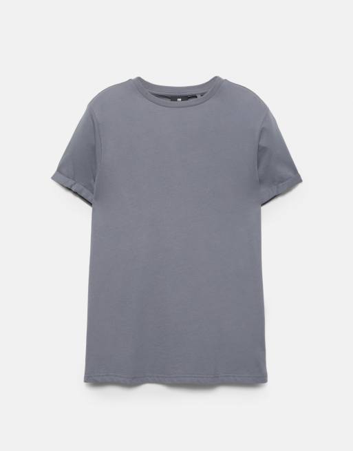 Pull&Bear - T-shirt moulant basique - Bleu, 5 de 7