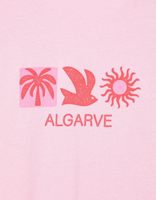 Pull&Bear - T-shirt oversize à imprimé graphique Algarve - Rose, 6 de 7