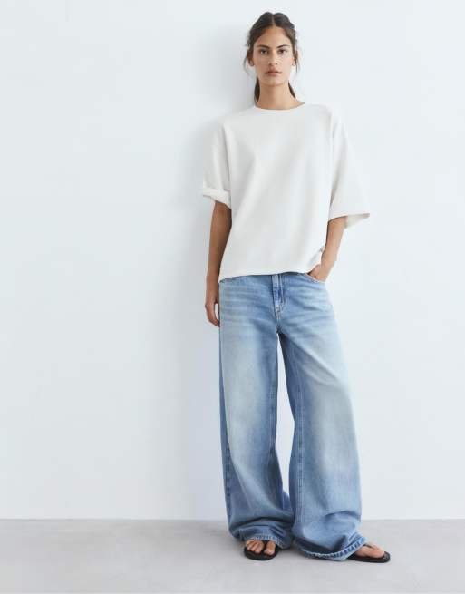 Pull&Bear - T-shirt oversize à manches courtes - Beige, 4 de 4