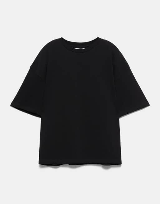 Pull&Bear - T-shirt oversize à manches courtes - Noir, 4 de 7