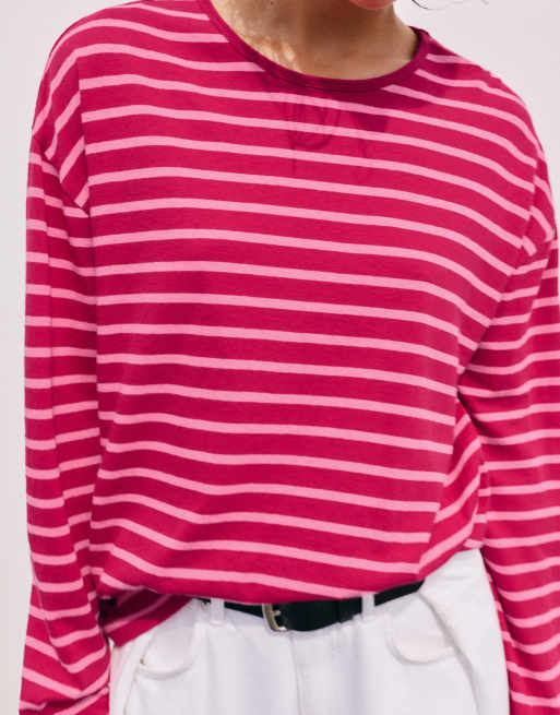 Pull&Bear t-shirt oversize à manches longues à rayures, 4 de 7