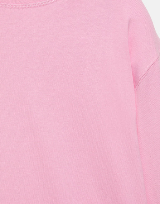 Pull&Bear t-shirt oversize à manches longues rose, 6 de 7