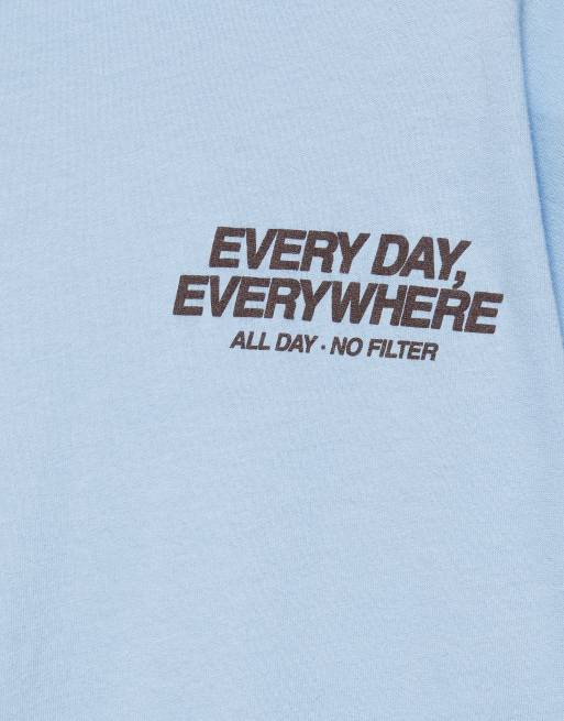 Pull&Bear t-shirt oversize à motif bleu pastel, 5 de 6
