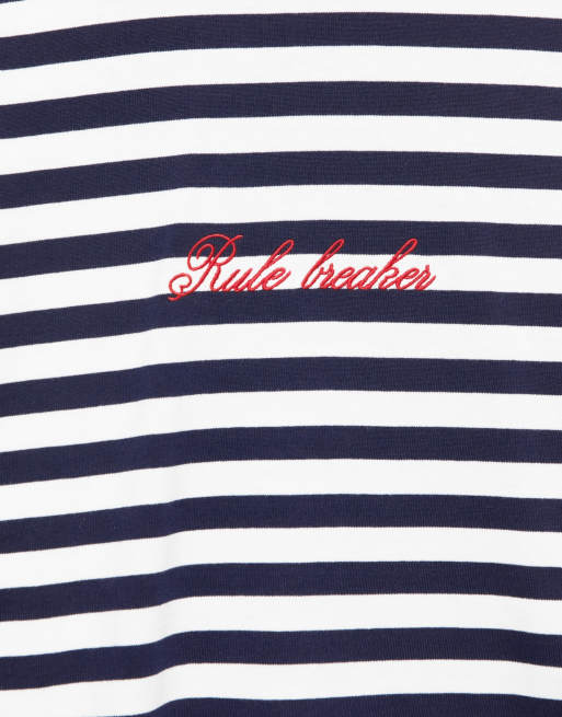 Pull&Bear t-shirt oversize à rayures avec slogan en ice, 6 de 7