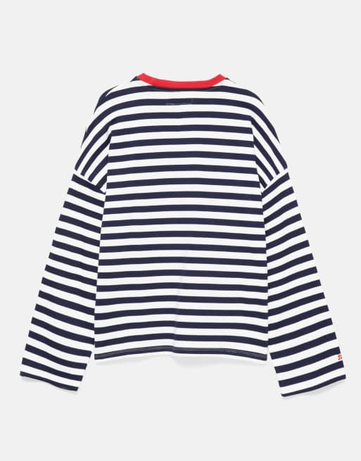 Pull&Bear t-shirt oversize à rayures avec slogan en ice, 7 de 7