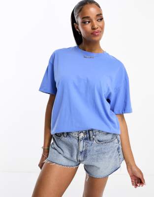Chandail grande taille avec encolure ras-du-cou - Bleu foncé/rayé