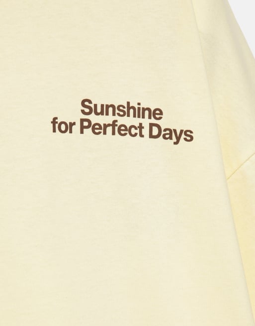 Pull&Bear T-shirt oversize con grafica del sole gialla, 5 di 6
