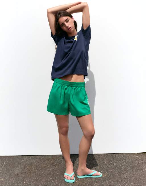 Pull&Bear T-shirt oversize con stampa floreale grafica navy, 3 di 7