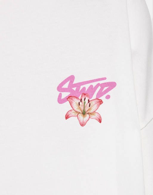 Pull&Bear T-shirt oversize con stampa floreale in ice, 7 di 7