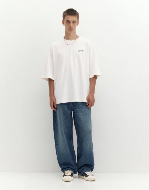 Pull&Bear t-shirt oversize couleur blanc cassé, 4 de 5