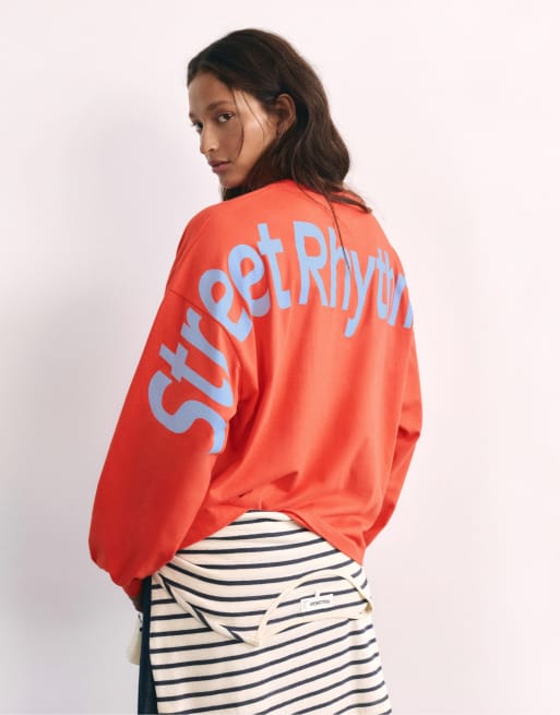Pull&Bear T-shirt oversize grafica rossa, 2 di 7