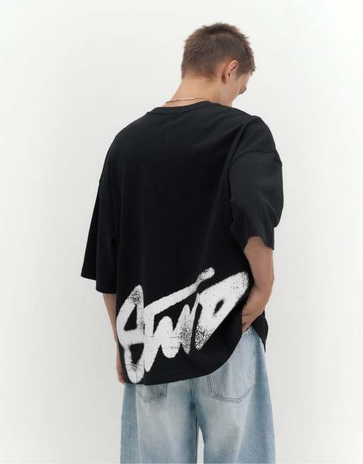 Pull&Bear t-shirt oversize noir, 2 de 5