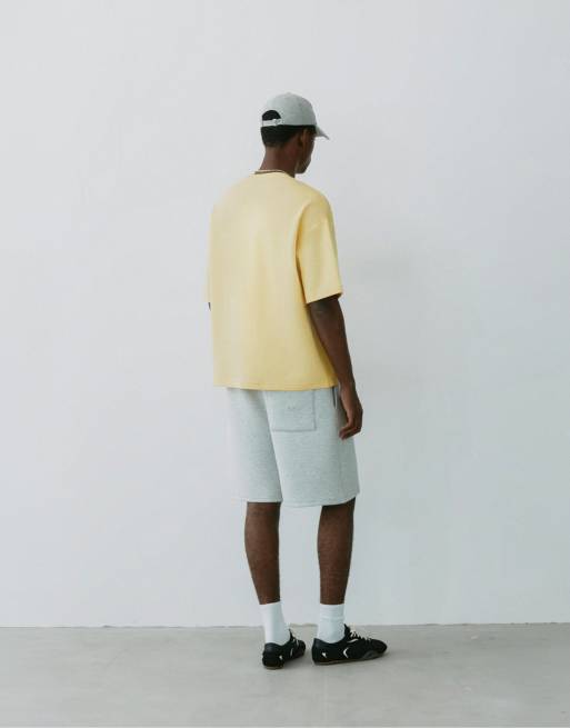 Pull&Bear T-shirt pesante con slogan giallo, 2 di 7