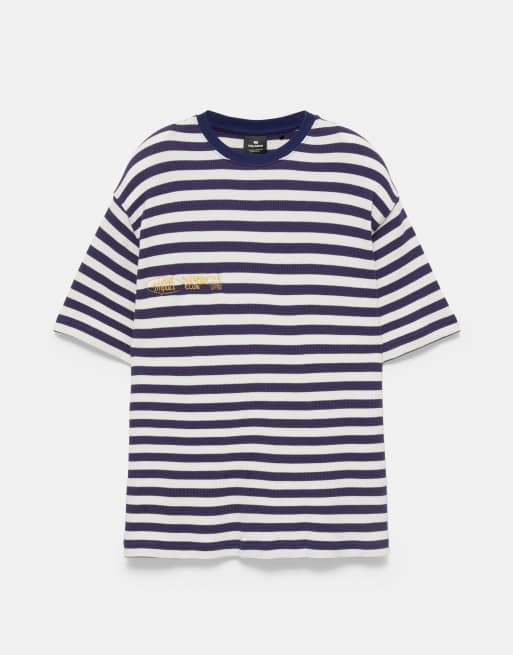 Pull&Bear - T-shirt rayé coupe classique - Bleu/blanc, 6 de 7
