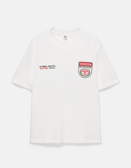 Pull&Bear T-shirt regular fit Toyota bianco sporco, 6 di 7