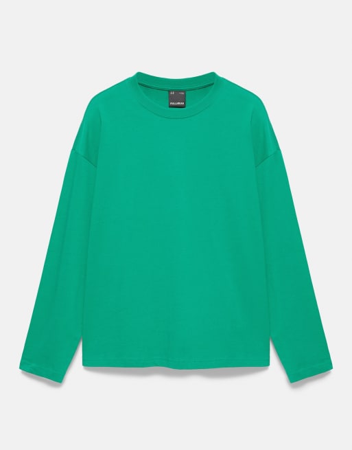 Pull&Bear T-shirt relaxed fit pesante verde, 5 di 7