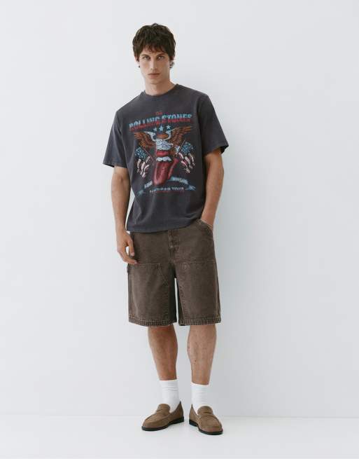 Pull&Bear - T-shirt Rolling Stones - Anthracite foncé, 4 de 7