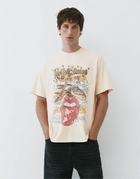 Pull&Bear - T-shirt Rolling Stones - Blanc cassé - view 1