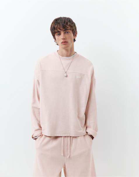 Pull&Bear - T-shirt rosa a pannelli con stampa STWD - view 1