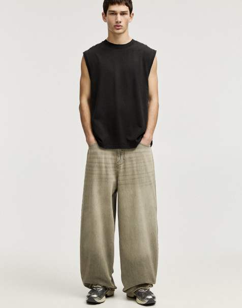 Pull&Bear - T-shirt senza maniche nero slavato - view 1